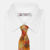 View 2 of product A close up of the Turnbull & Asser Orange Multi Pixel Silk Tie, featuring a refined checked design—ideal for elevating your autumn-winter style.