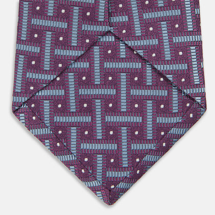 Purple & Navy Cross Silk Tie Image 3