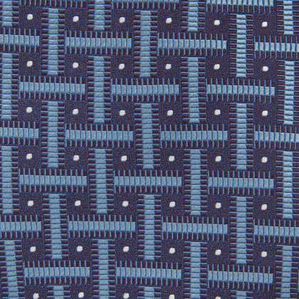 Navy & Blue Cross Silk Tie Image 2