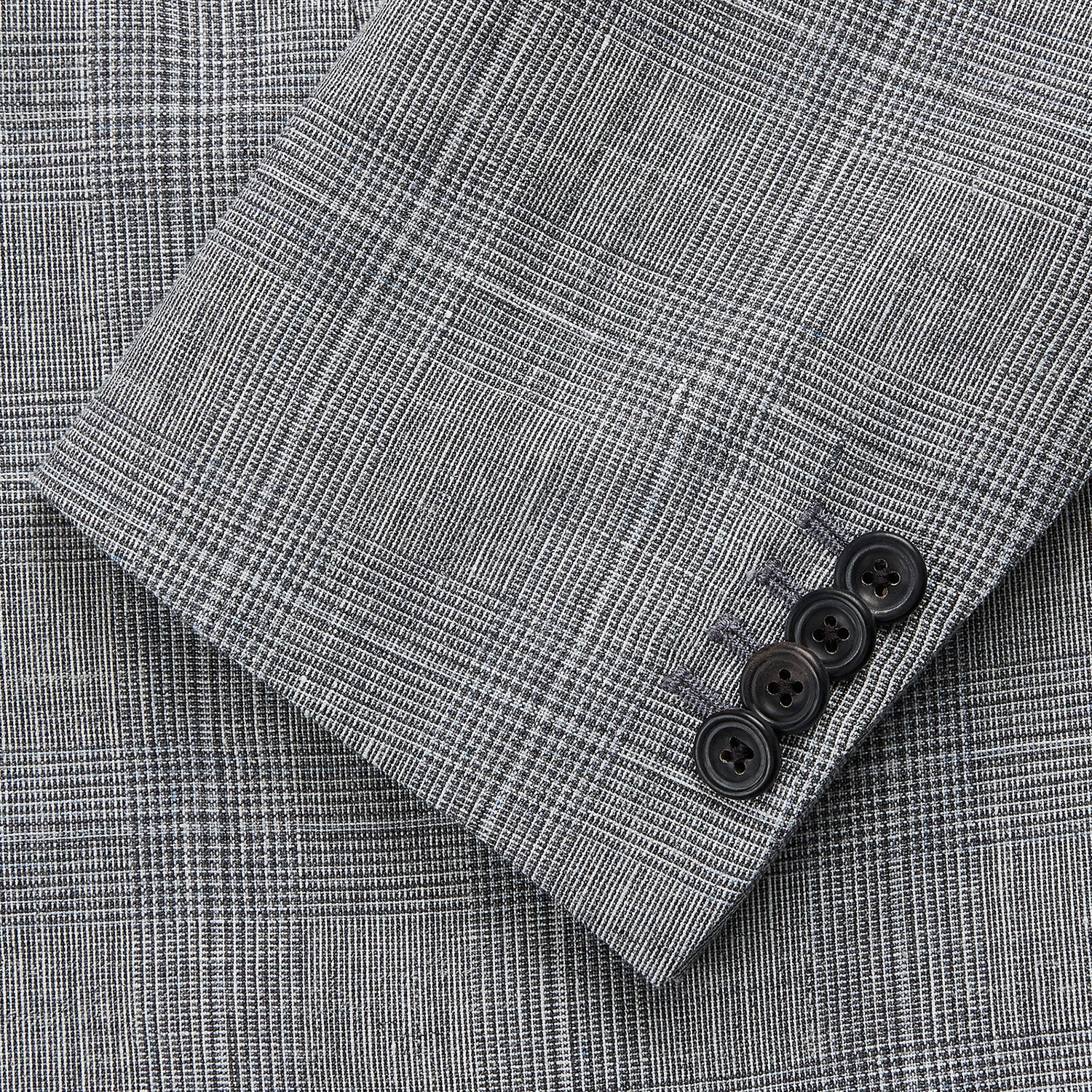 Grey Multi Check Linen Blend Barrington Blazer | Turnbull & Asser