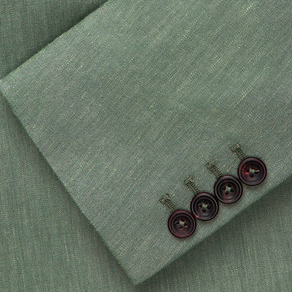 Green Wool and Linen Blend Barrington Blazer