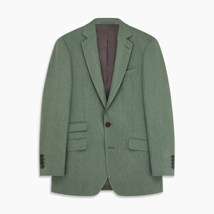 Green Wool and Linen Blend Barrington Blazer Image 4