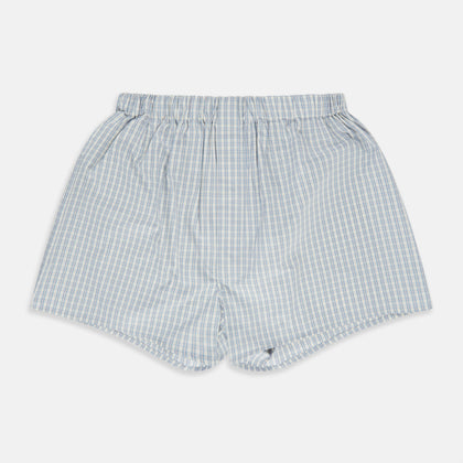 Pale Blue Multi Cotton Godfrey Boxer Shorts