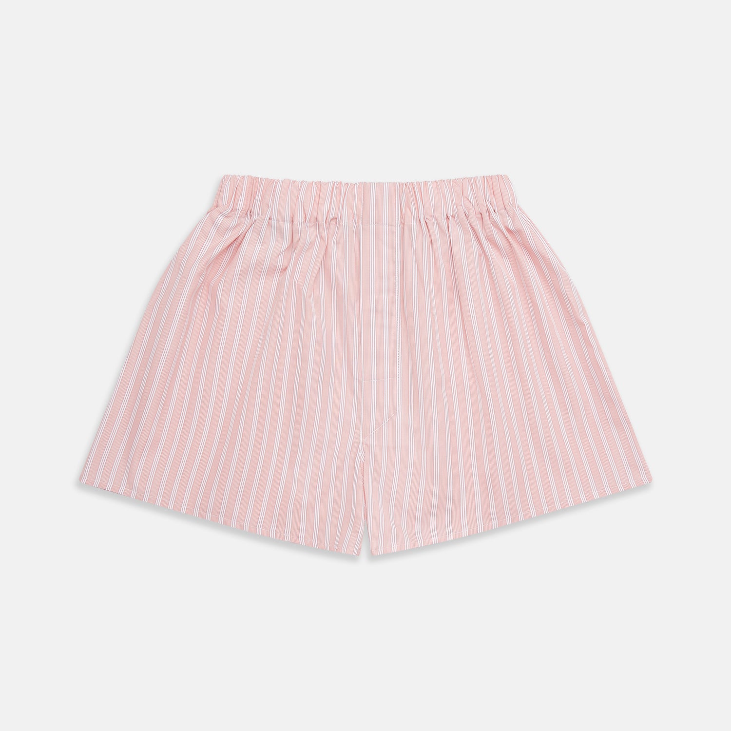 View 1 of product Red and white striped cotton RE-PURPOSE Godfrey Boxers by Turnbull & Asser, made from recycled fabrics with an elastic waistband, shown on a plain white background.