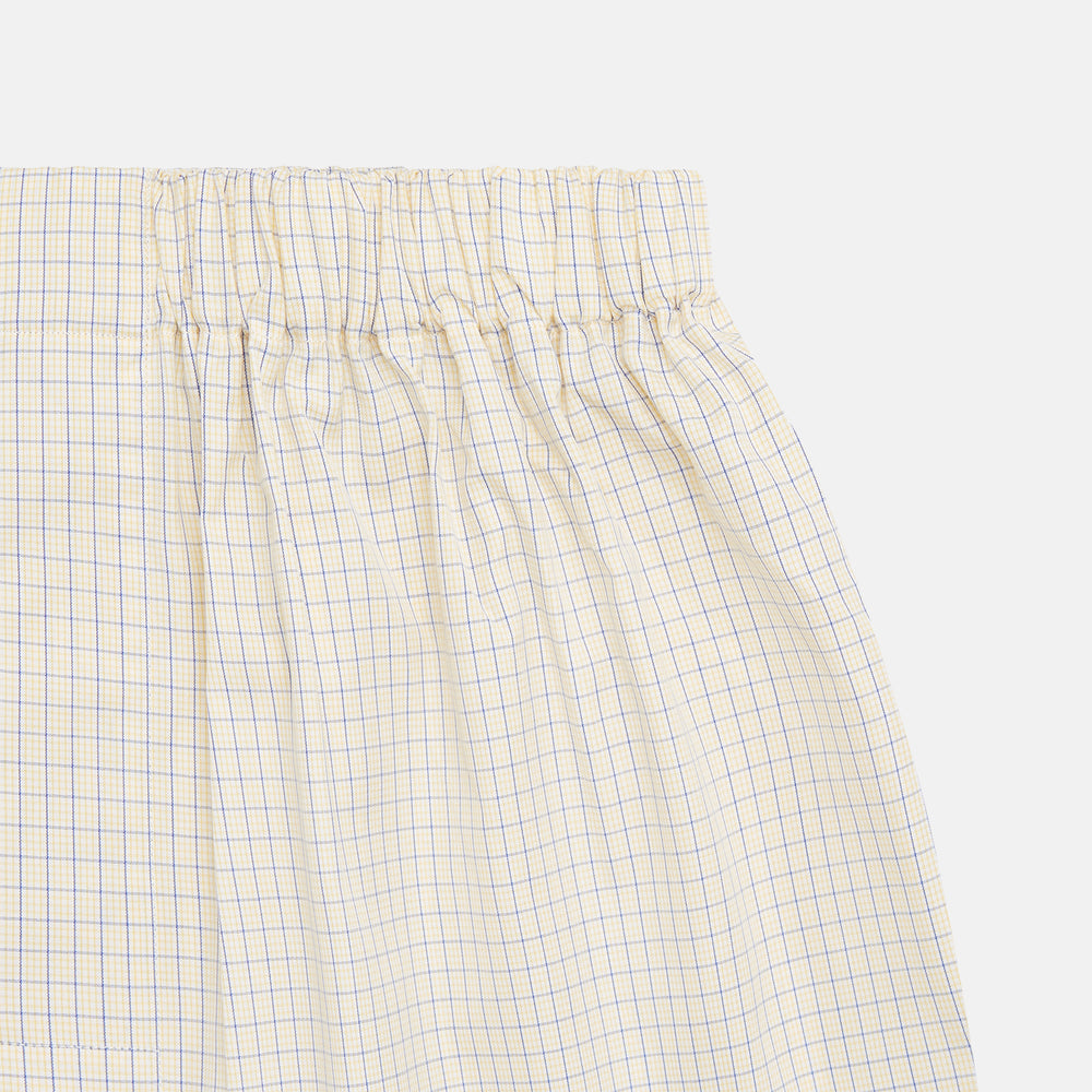 Yellow and Blue Check Cotton RE-PURPOSE Godfrey Boxers