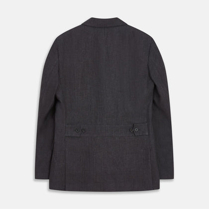 Charcoal Linen Safari Byron Jacket Image 3