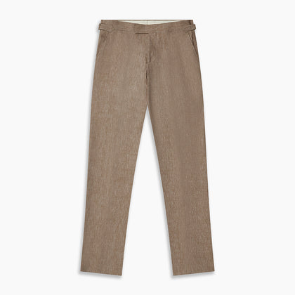 Beige Wool and Linen Blend Jonathan Trouser Image 3