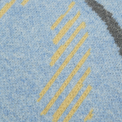 Pale Blue Wool and Cashmere Lily Blanket Image 3