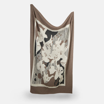 Grey Wool And Cashmere Lily Blanket Image 1