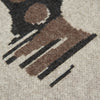 View 3 of product The Grey Wool And Cashmere Lily Blanket by Turnbull & Asser features an abstract animal outline in brown, beige, and dark grey on white. Expertly hand-finished, this folded blanket blends wool and cashmere for a luxurious touch.