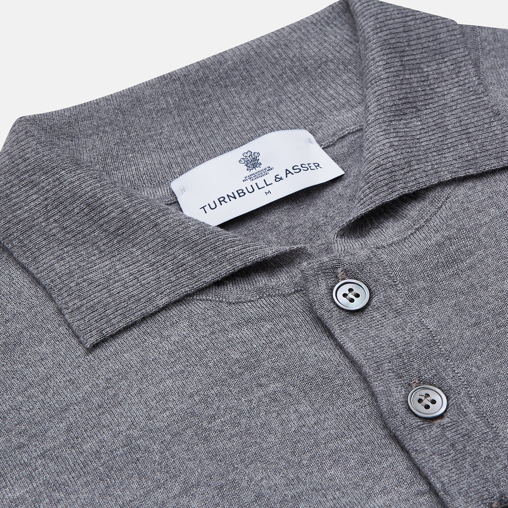 Grey Merino Wool Cecil Polo Shirt | Turnbull & Asser