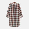 View 4 of product The Black Multi Check Linen Blend Sussex Nightshirt by Turnbull & Asser features a red, black, and white check pattern, button-down front, chest pocket, curved hemline, and brings a luxurious touch to classic sleepwear style.