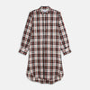 View 1 of product The Black Multi Check Linen Blend Sussex Nightshirt by Turnbull & Asser features a red, black, and white check pattern, button-down front, chest pocket, curved hemline, and brings a luxurious touch to classic sleepwear style.