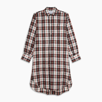 Black Multi Check Linen Blend Sussex Nightshirt Image 4