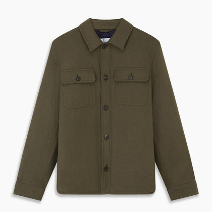 Green Quilted Cashmere Amhurst Overshirt Image 10