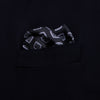 View 3 of product The Turnbull & Asser Navy Cubed Paisley Silk Pocket Square features a dark navy base with a repeating white square and diamond pattern, finished with a geometric border and “Turnbull & Asser” in the corners.