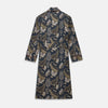 View 5 of product A navy paisley pattern cotton Arnold Gown by Turnbull & Asser, featuring a belted waist and intricate design.
