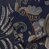 View 4 of product A navy paisley pattern cotton Arnold Gown by Turnbull & Asser, featuring a belted waist and intricate design.