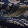 View 2 of product A navy paisley pattern cotton Arnold Gown by Turnbull & Asser, featuring a belted waist and intricate design.