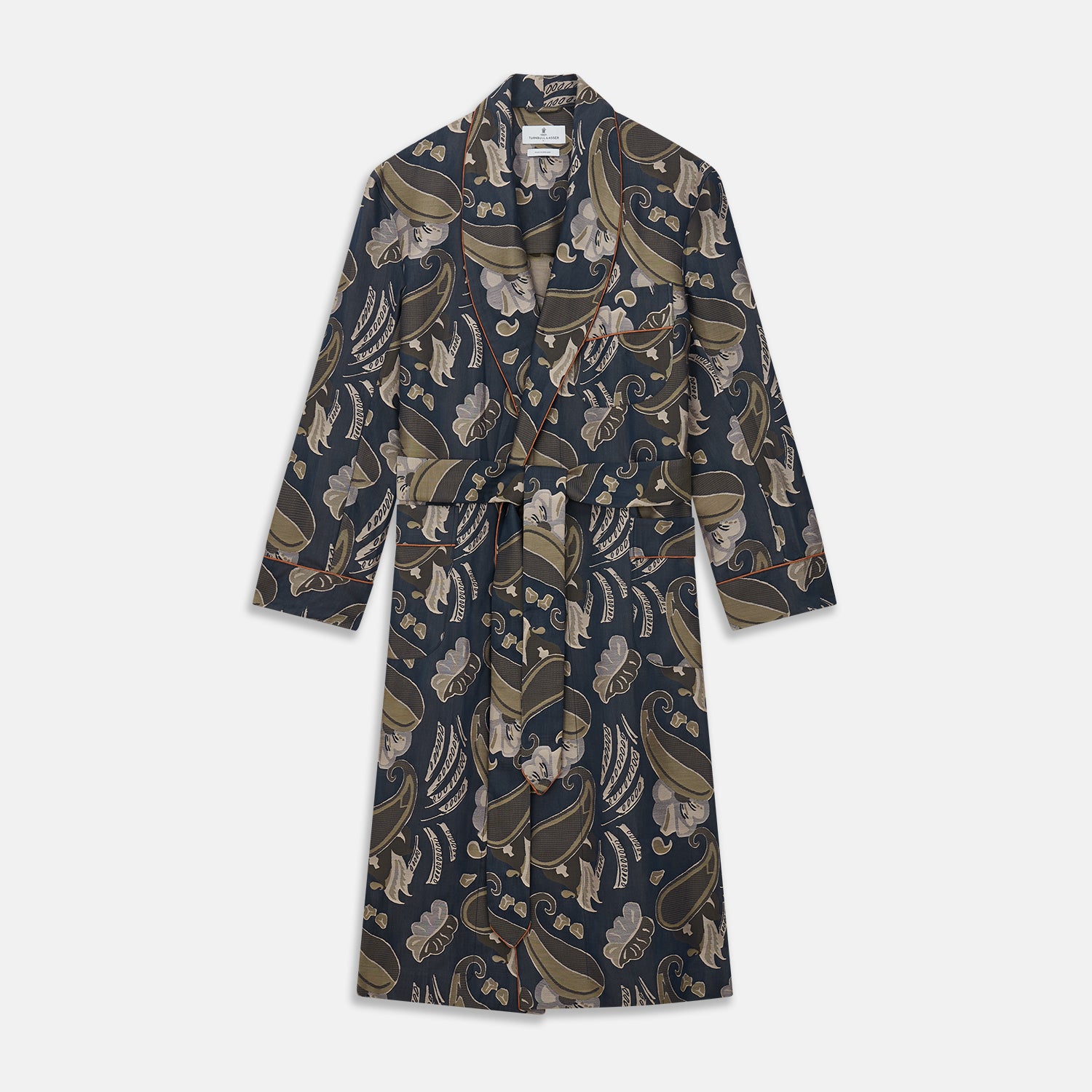 Navy Paisley Pattern Cotton Arnold Gown