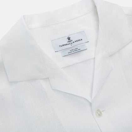 White Linen Holiday Fit Winnington Shirt Image 2