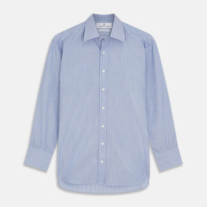 Navy Textured Cotton Regular Fit Mayfair Shirt