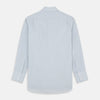 View 5 of product The Turnbull & Asser Pale Blue Multi Check Cotton Regular Fit Mayfair Shirt features long sleeves and a button-up front, displayed against a plain white background.