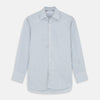 View 1 of product The Turnbull & Asser Pale Blue Multi Check Cotton Regular Fit Mayfair Shirt features long sleeves and a button-up front, displayed against a plain white background.