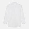 View 5 of product The Turnbull & Asser White Cotton Voile Weekend Fit Nevis Shirt features a Dorset button-down collar, two chest pockets, and a subtle military-inspired design, shown against a plain white background.