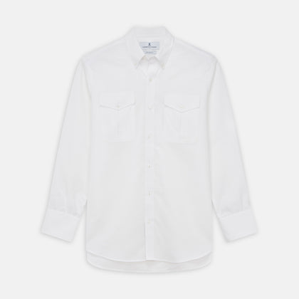 White Cotton Voile Weekend Fit Nevis Shirt