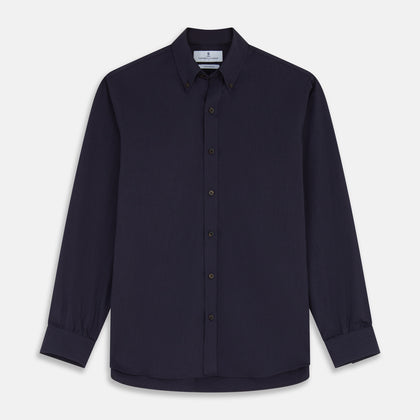 Navy Wool Blend Weekend Fit Hayne Shirt
