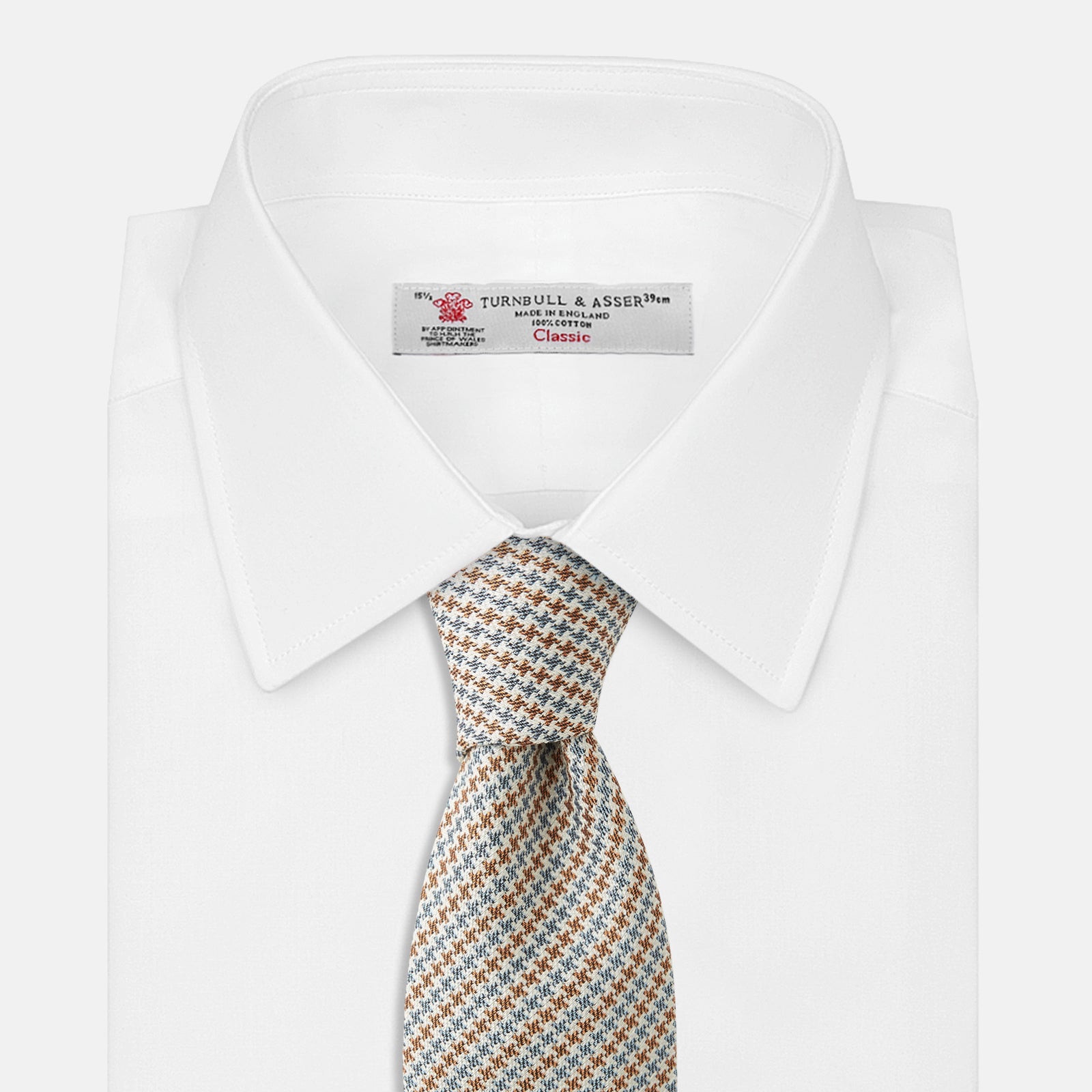 Brown Multi Puppytooth Silk Tie