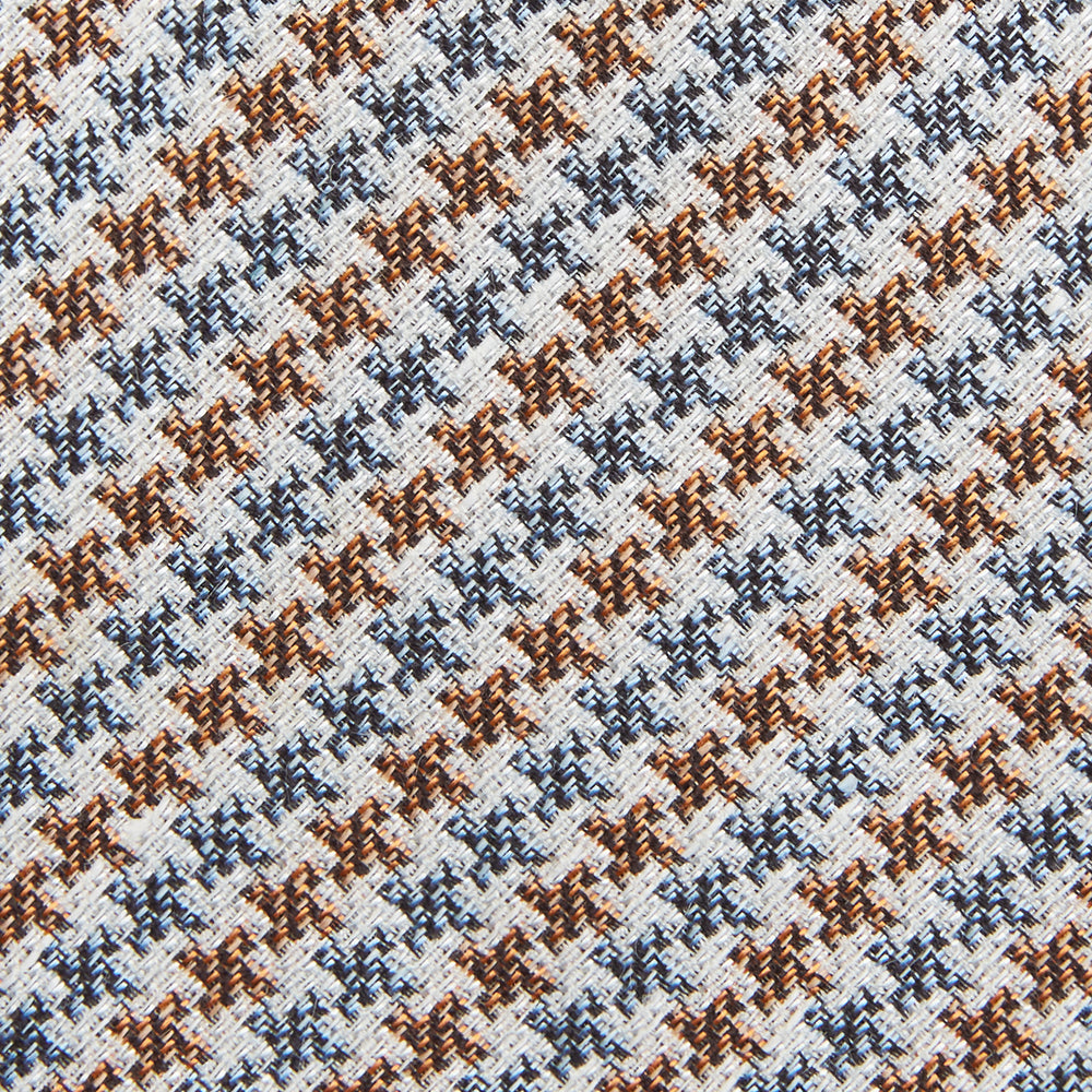 Brown Multi Puppytooth Silk Tie