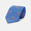 View 1 of product The Blue Geometric Squares Silk Tie by Turnbull & Asser features a classic blue base with small yellow and red geometric shapes, making it a sophisticated textured silk accessory.