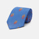 The Blue Geometric Squares Silk Tie by Turnbull & Asser features a classic blue base with small yellow and red geometric shapes, making it a sophisticated textured silk accessory.