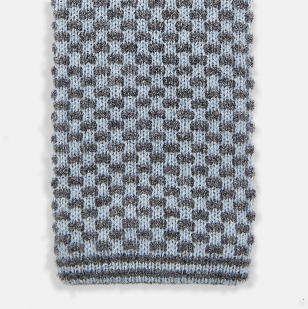 Pale Blue Multi Cashmere Knitted Tie