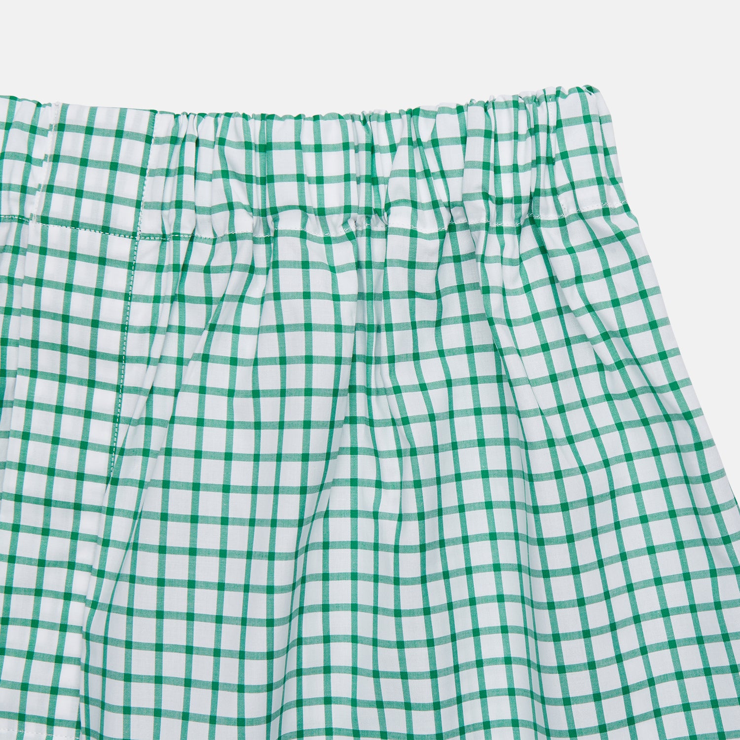 Green Check Cotton Godfrey Boxer Shorts