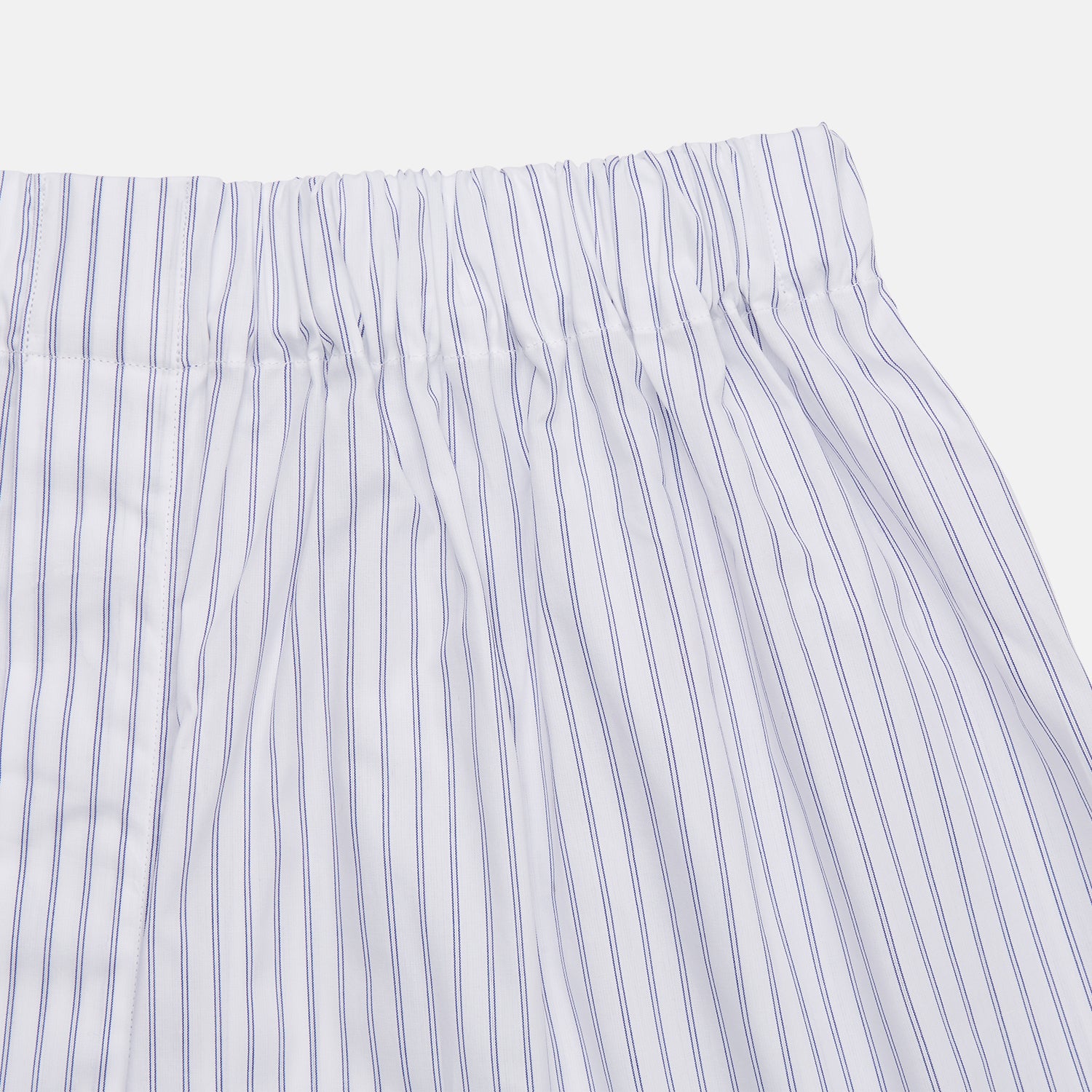 White and Blue Halo Stripe Cotton Godfrey Boxer Shorts