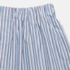 View 2 of product Turnbull & Asser Blue and White Stripe Cotton Godfrey Boxers feature an elastic waistband, shown laid flat on a white background—ideal for those who value luxury underwear.