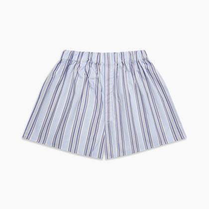 Pale Blue and Yellow Multi Stripe Cotton Godfrey Boxers Image 2
