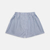 View 1 of product Turnbull & Asser Blue and White Check Cotton Godfrey Boxers displayed flat on a plain white background.