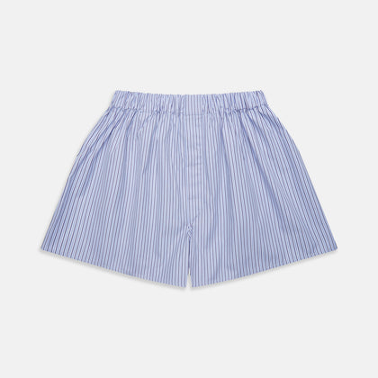 Blue and Navy Halo Stripe Cotton Godfrey Boxer Shorts