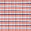 View 2 of product A neatly folded Turnbull & Asser Orange and White Check Cotton Handkerchief, with one corner turned up to show the reverse side.