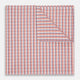 A neatly folded Turnbull & Asser Orange and White Check Cotton Handkerchief, with one corner turned up to show the reverse side.