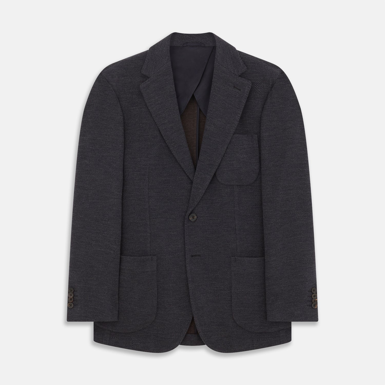 Navy Cashmere Blend Henley Blazer