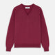 Soft Burgundy Cashmere V-neck Paden Jumper