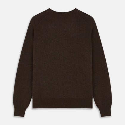 Brown Cashmere V-neck Paden Jumper Image 2