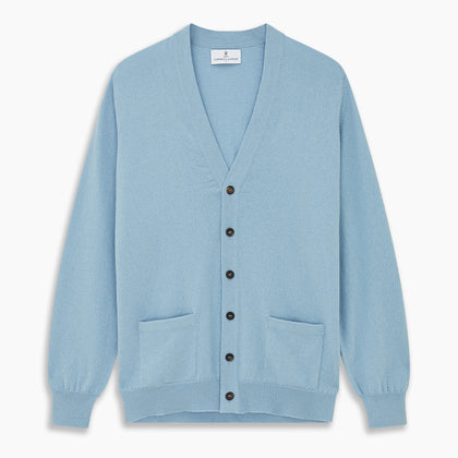 Pale Blue Cashmere Lachlan Cardigan Image 3