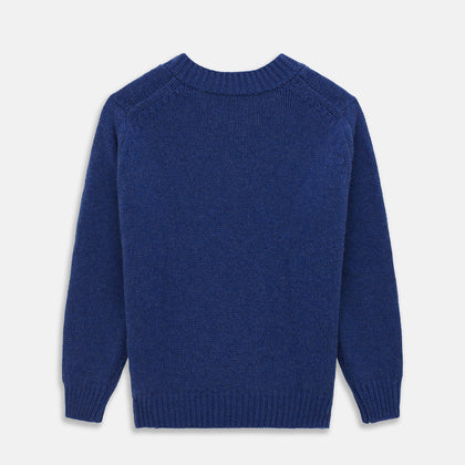 Marine Blue Cashmere Edwards V-Neck Jumper Image 2