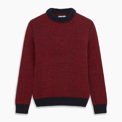 Red and Navy Wool Blend Billy Jumper Image 3